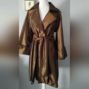 BB Boo Gemes Collection Taffeta blazer Women metallic brown Large  belted New